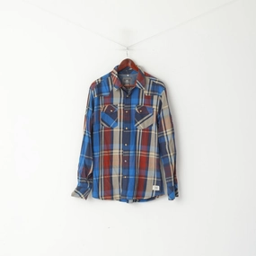 garden party Sustainable Manufacturing Process Cars Jeans Men L Casual Shirt Multi Colour Check Cotton Snap Pocket Long Sleeve Top