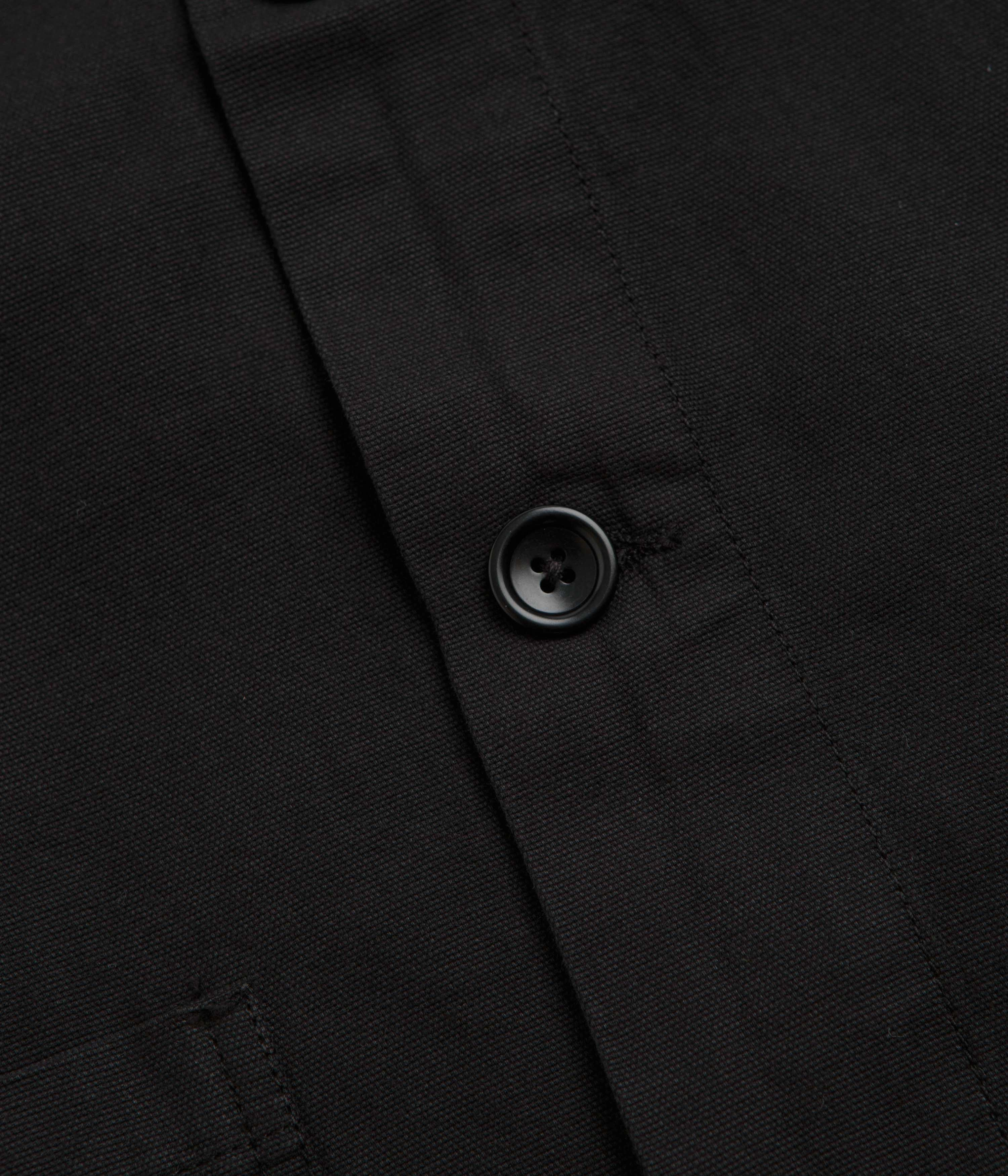 Service Works Canvas Chore Shirt - Black Sleeveless Cut Ethical production