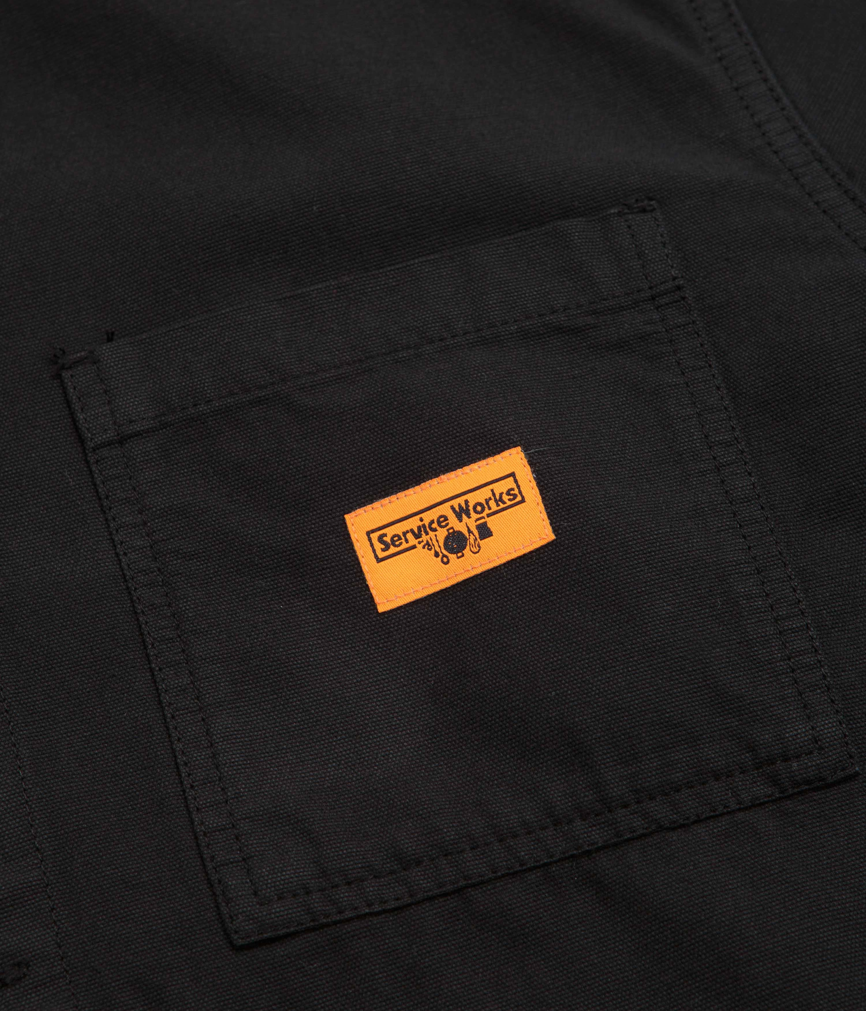 Service Works Canvas Chore Shirt - Black Flexible Knit natural fiber