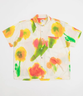 Obey Kinney Short Sleeve Shirt - Cream Multi Pastel Shade