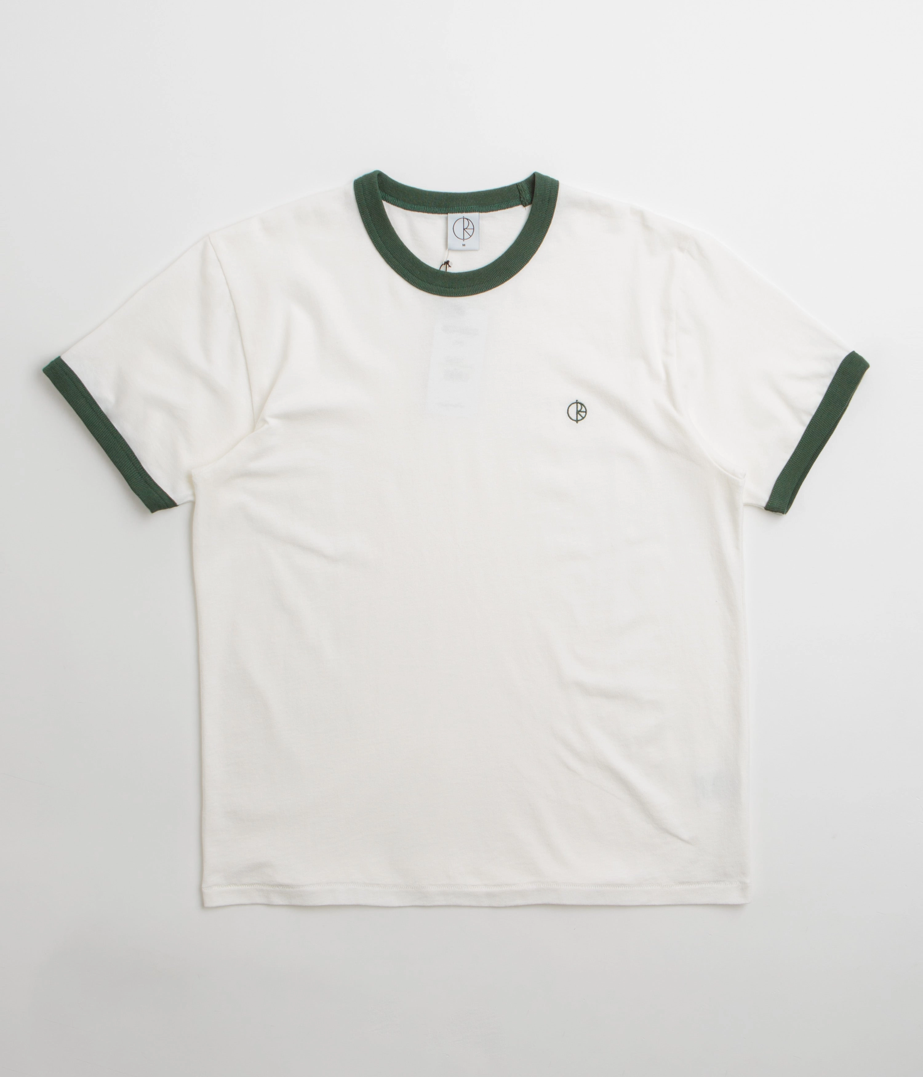 Polar Ringer T-Shirt - Cloud White / Dark Green Everyday Look