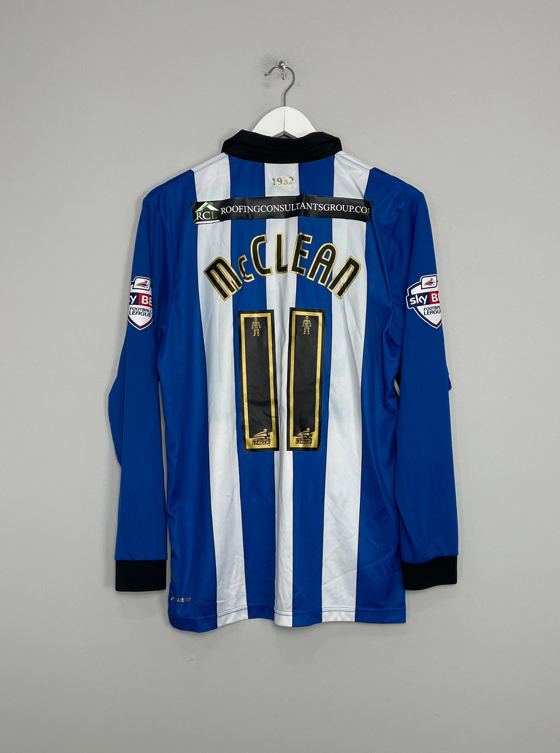 2014/15 WIGAN MCLEAN #11 *MATCH ISSUE* L/S HOME SHIRT (M) MI-FIT Layered Thermal Protection