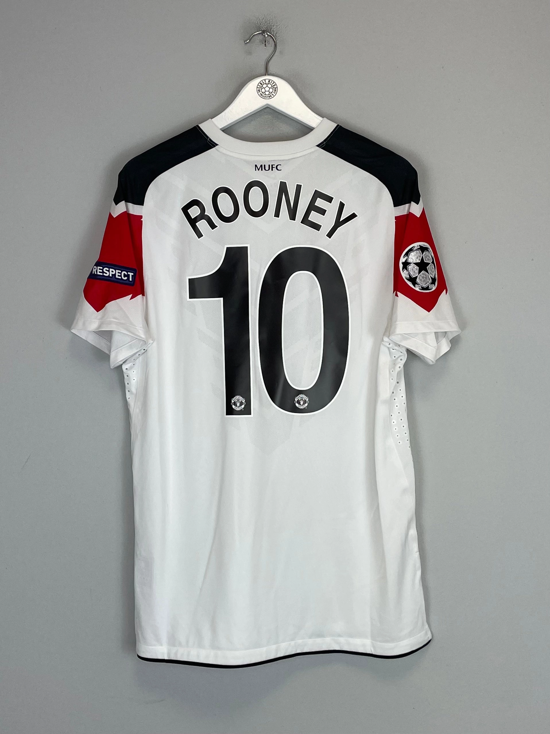 2010/12 MANCHESTER UNITED ROONEY #10 C/L *PLAYER ISSUE* AWAY SHIRT (L) NIKE Moisture Management Technology Sporty Feel