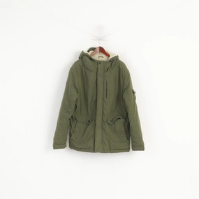 Dstruci Men L Jacket Green Cotton Padded Stirling Full Zip Hooded Dstruction Parka Fast Fit Triumph