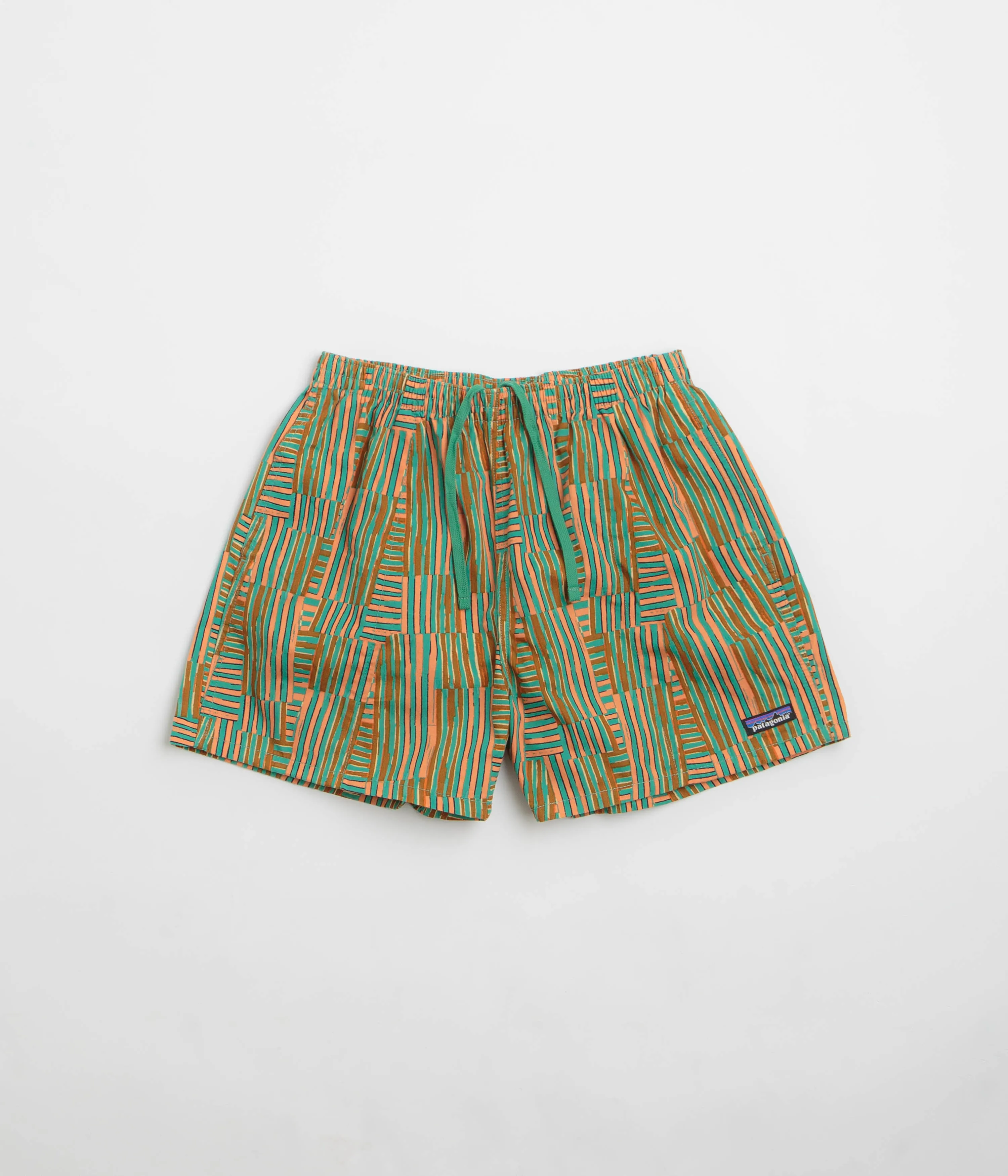 semi - formal event Linen blend Patagonia Womens Funhoggers Shorts - Quilty Fitz: Heartleaf Green