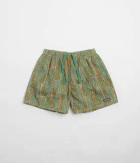 semi - formal event Linen blend Patagonia Womens Funhoggers Shorts - Quilty Fitz: Heartleaf Green