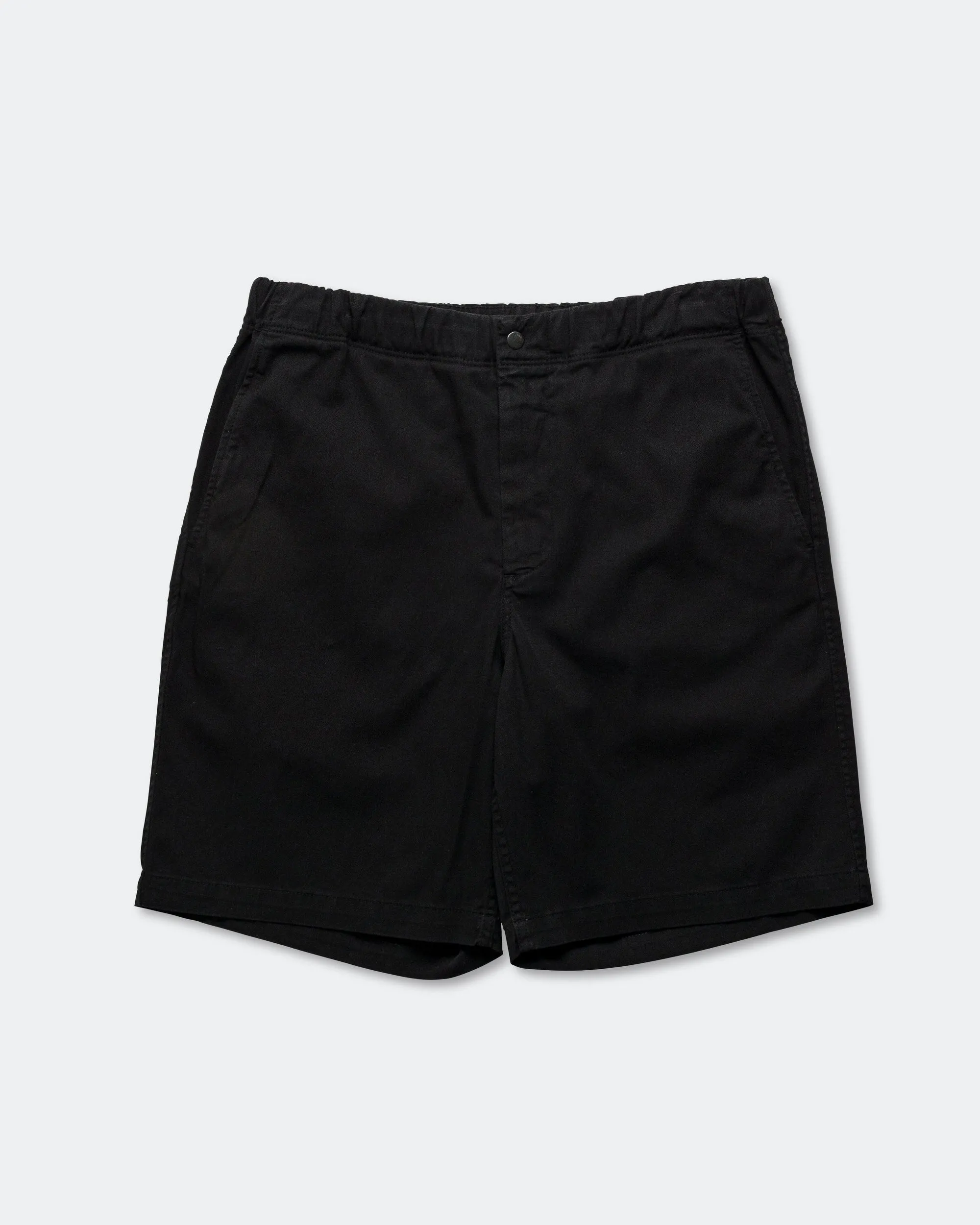 Ezra Relaxed Organic Stretch Twill Short - Black Sporty Comfort
