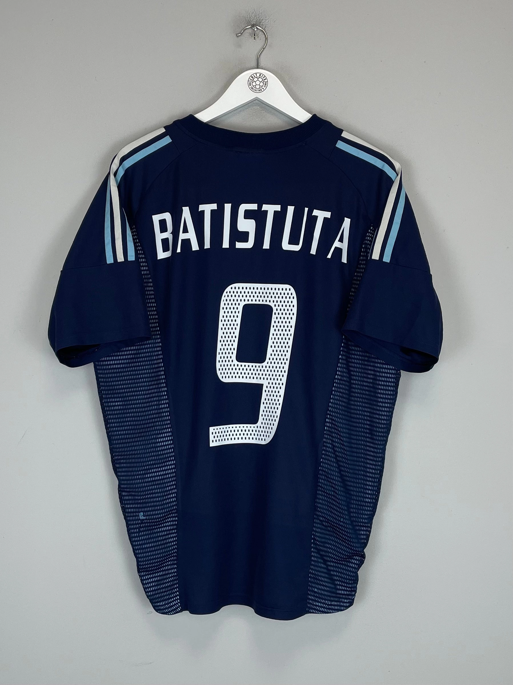 2002/03 ARGENTINA BATISTUTA #9 AWAY SHIRT (XL) ADIDAS Moisture Management System