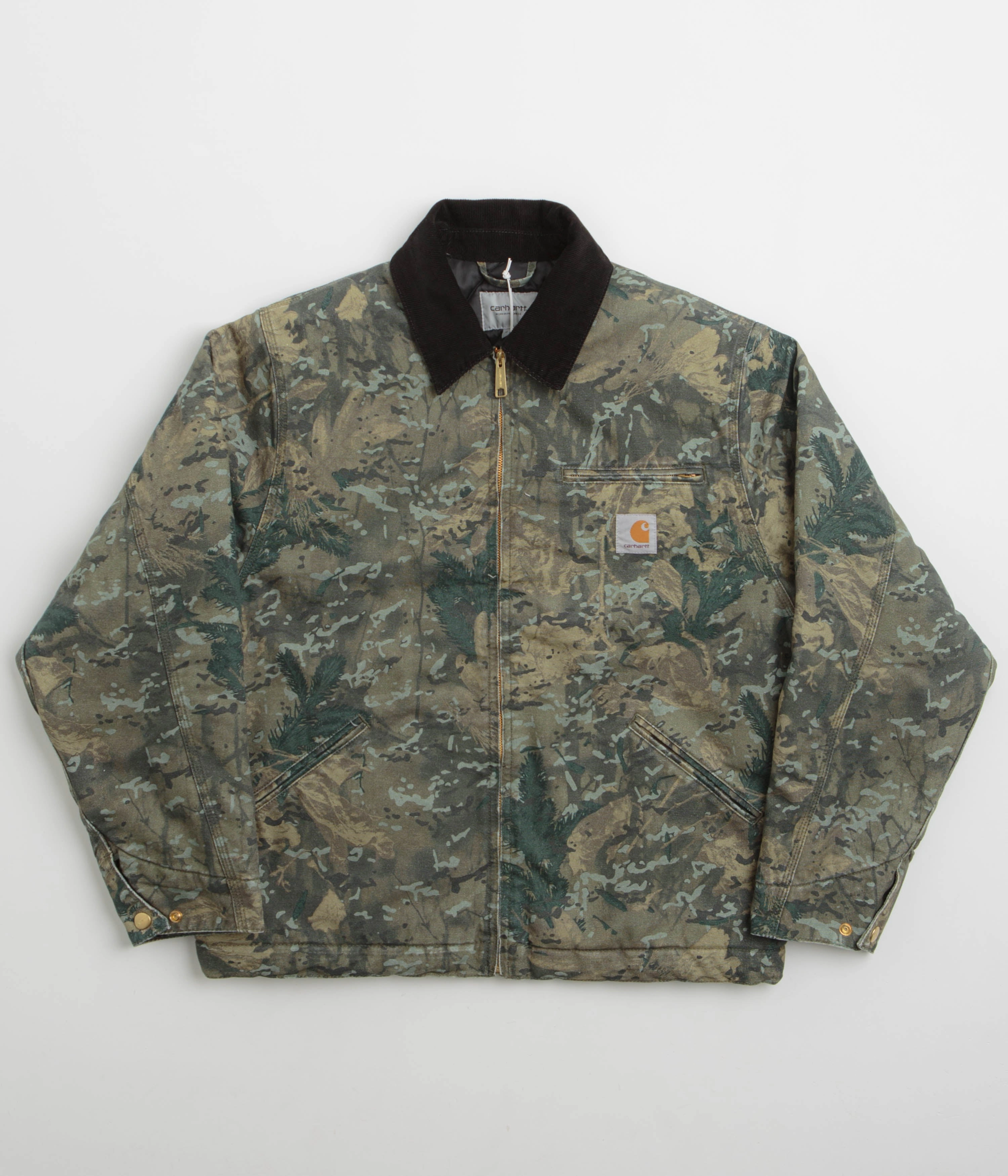 music concert Carhartt OG Detroit Jacket - Camo Combi / Green / Black Stone Washed