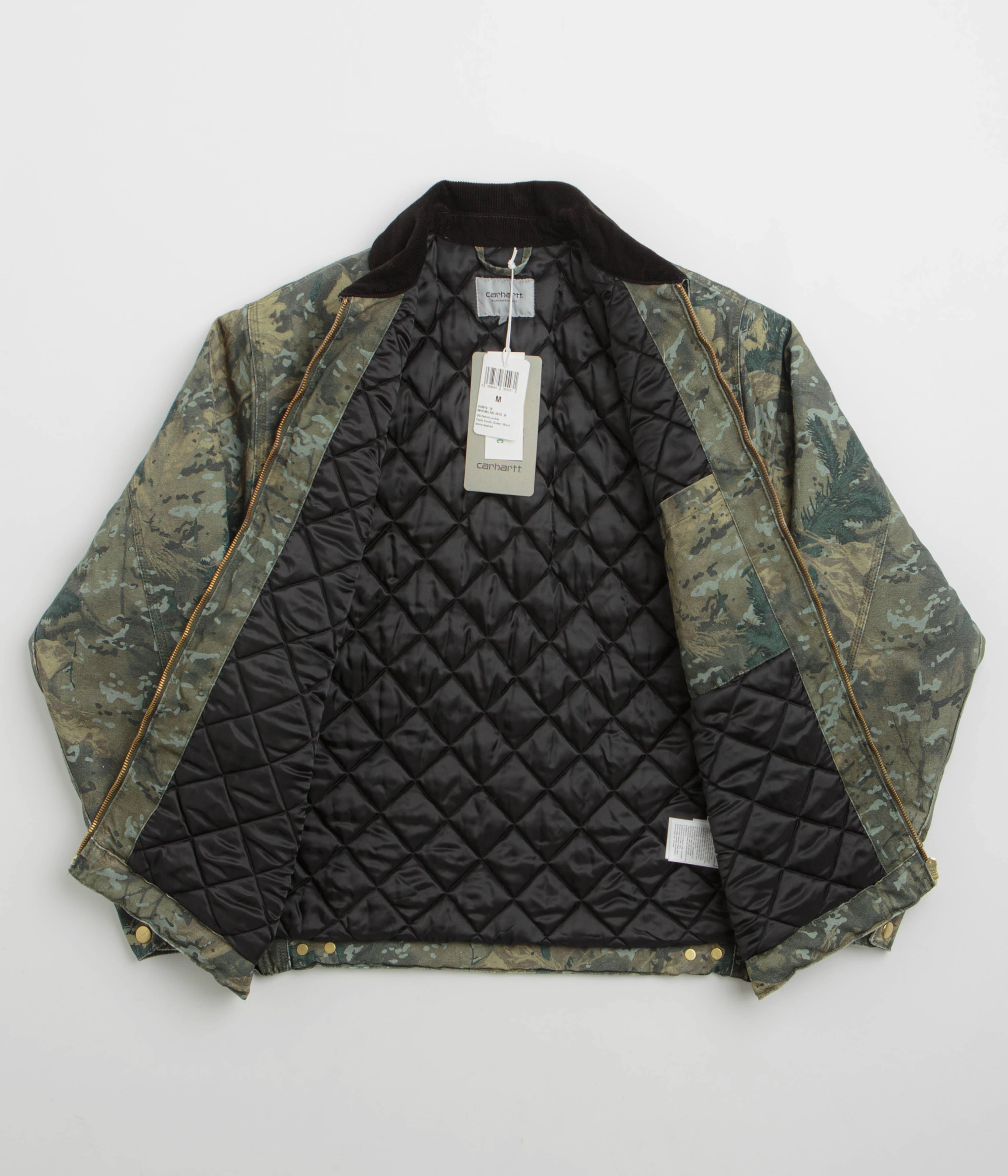 Carhartt OG Detroit Jacket - Camo Combi / Green / Black Stone Washed Action