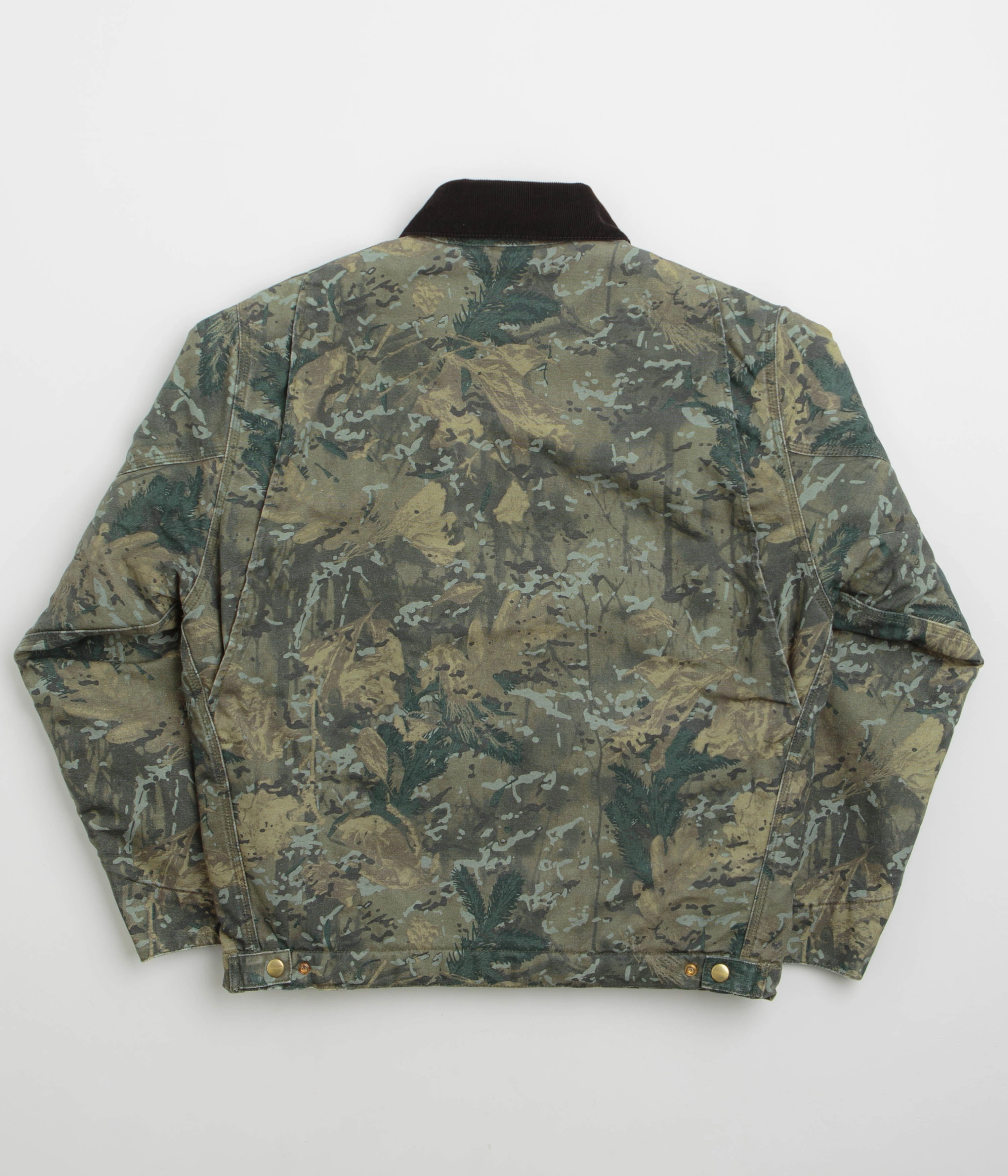 Streetwear Fashion Carhartt OG Detroit Jacket - Camo Combi / Green / Black Stone Washed