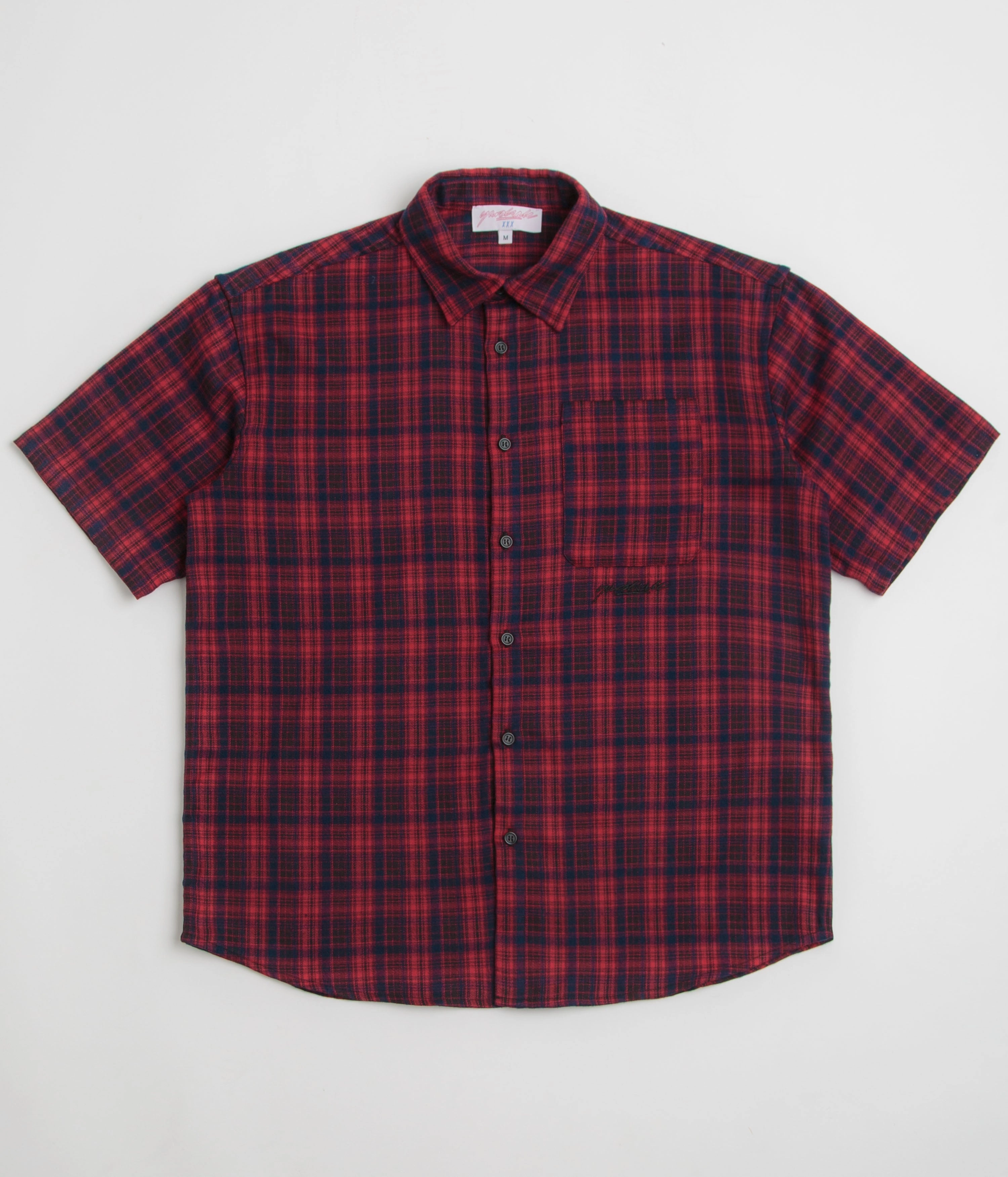 Yardsale Faded Plaid Shirt - Red Winter Layering Shimmer Effect