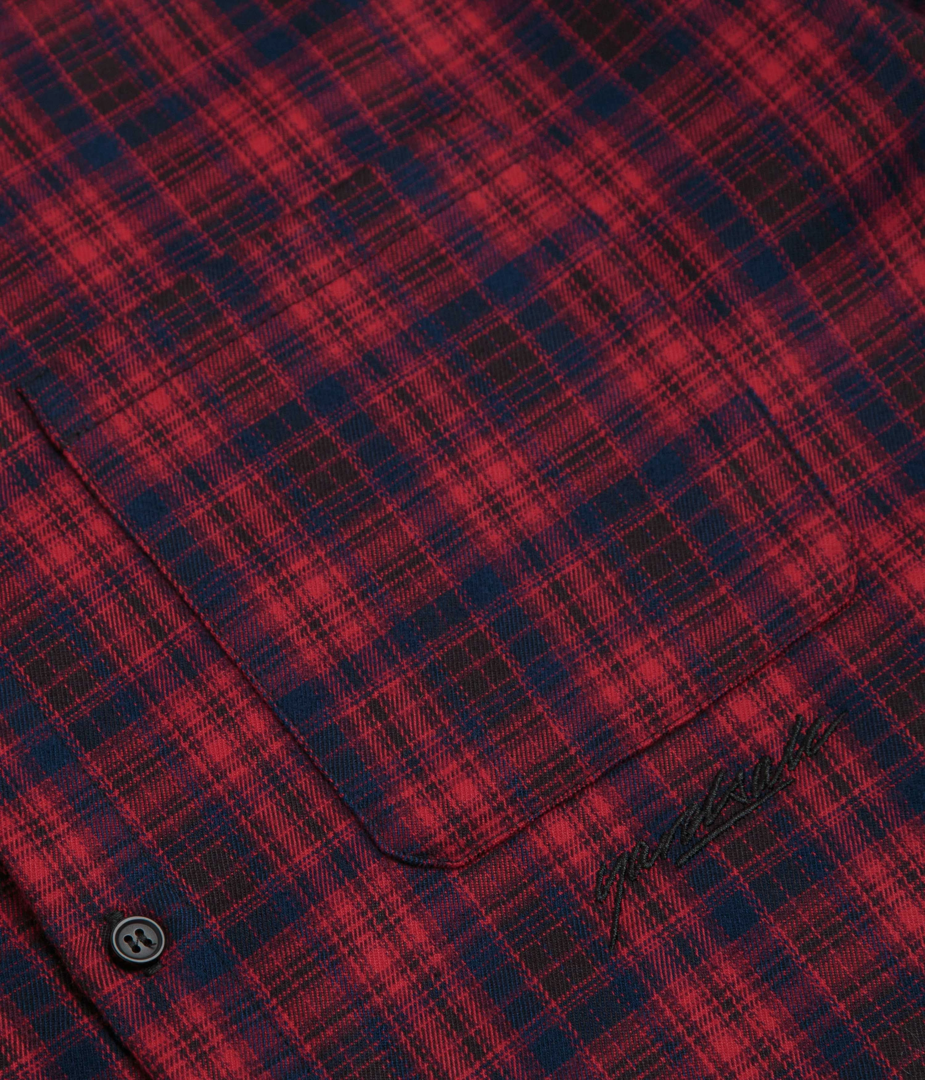 Yardsale Faded Plaid Shirt - Red Microfiber Material