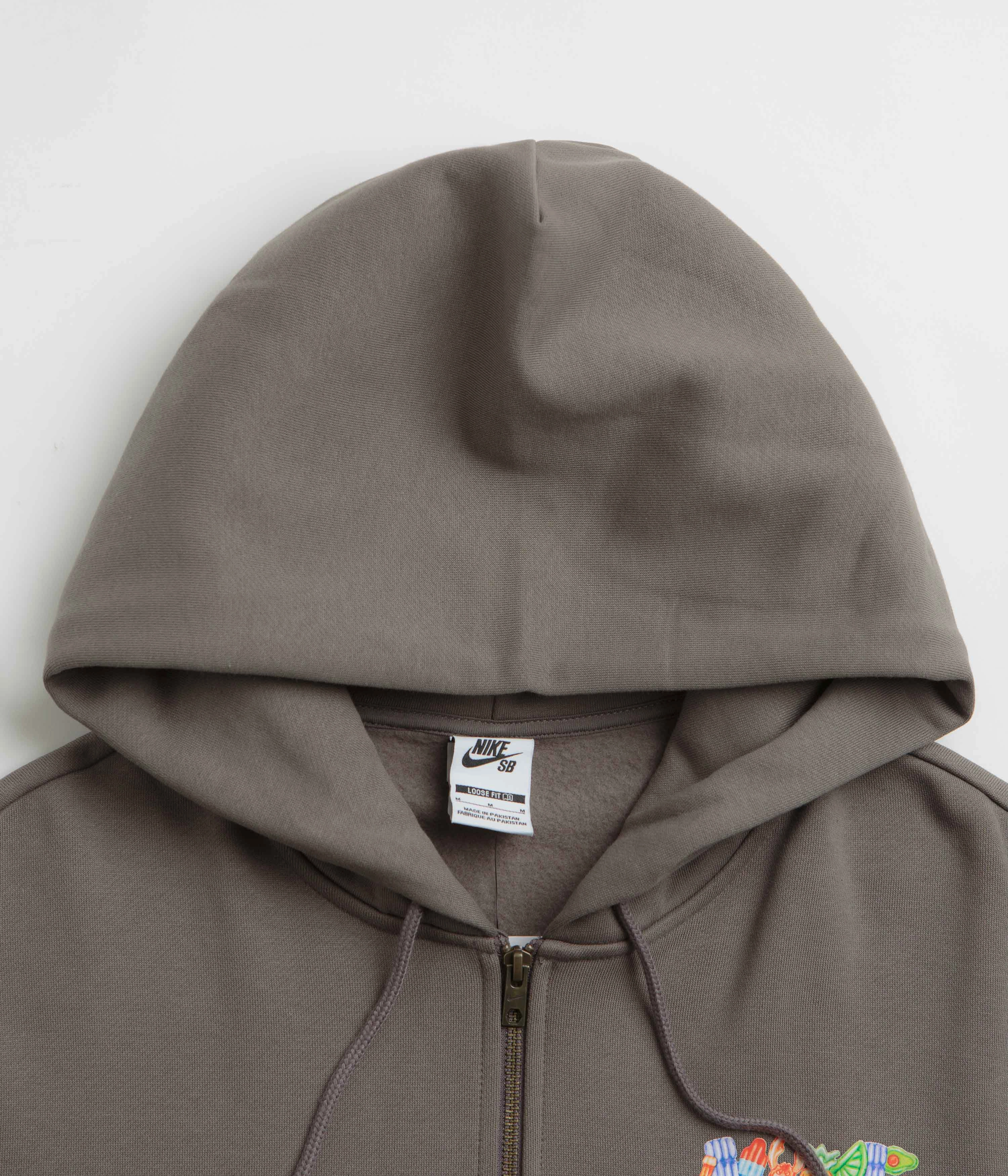 windproof lining Sleepwear Nike SB Pool Airs Full Zip Hoodie - Cave Stone / White