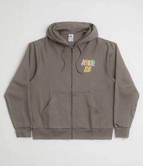Nike SB Pool Airs Full Zip Hoodie - Cave Stone / White Soft Apparel Giftable Item