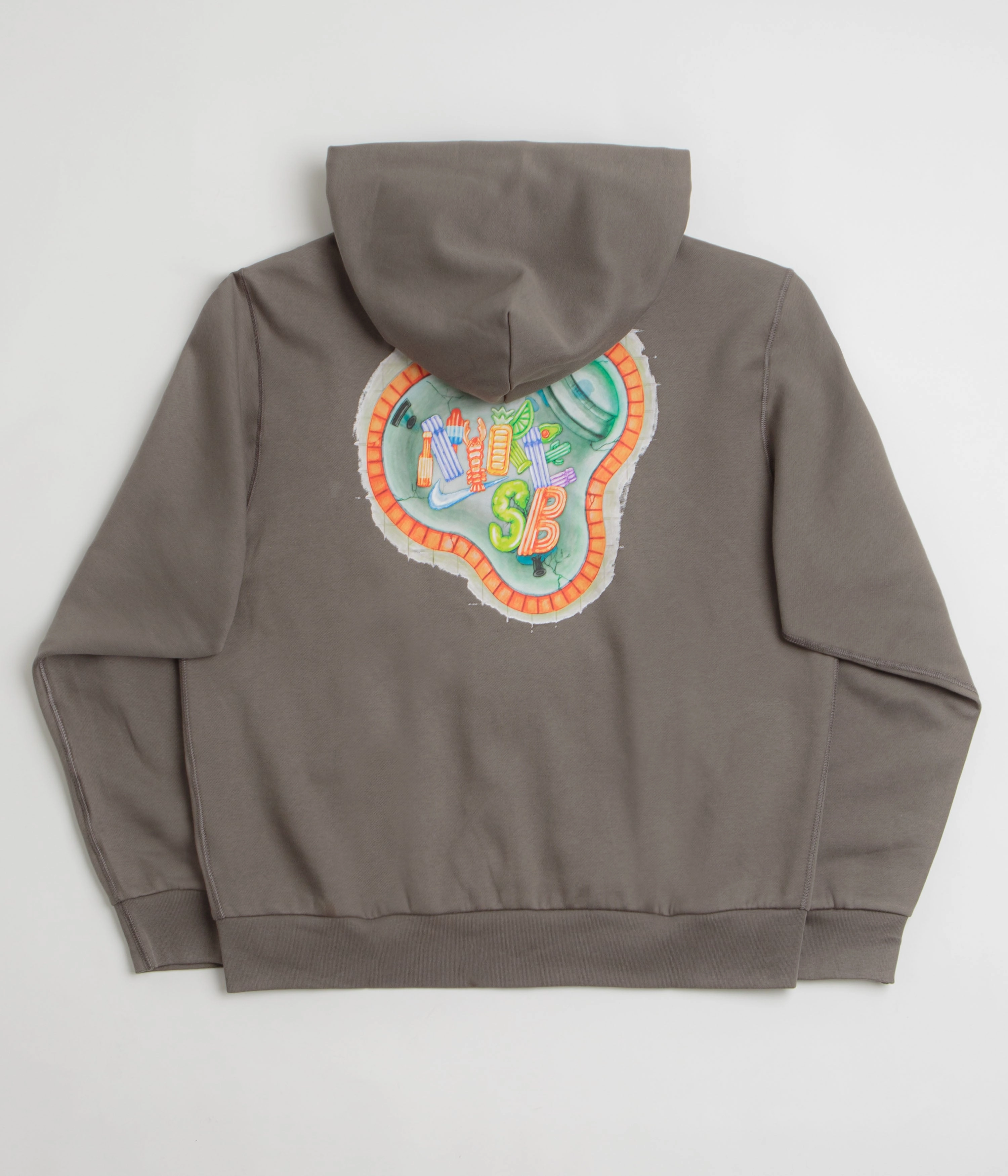 Nike SB Pool Airs Full Zip Hoodie - Cave Stone / White Lifestyle Energy