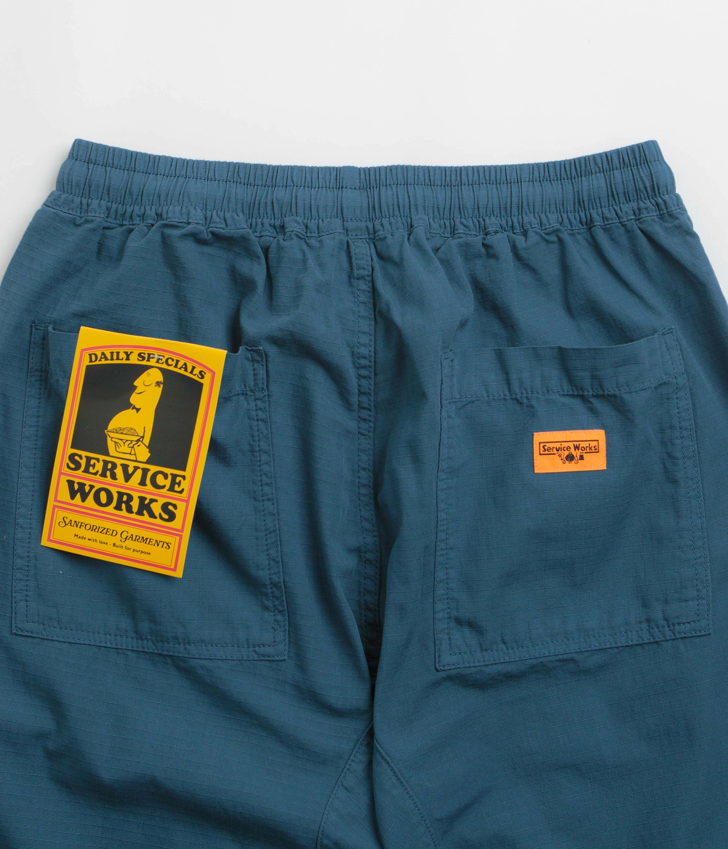 Service Works Ripstop Chef Pants - Ocean NonIrritatingStitching