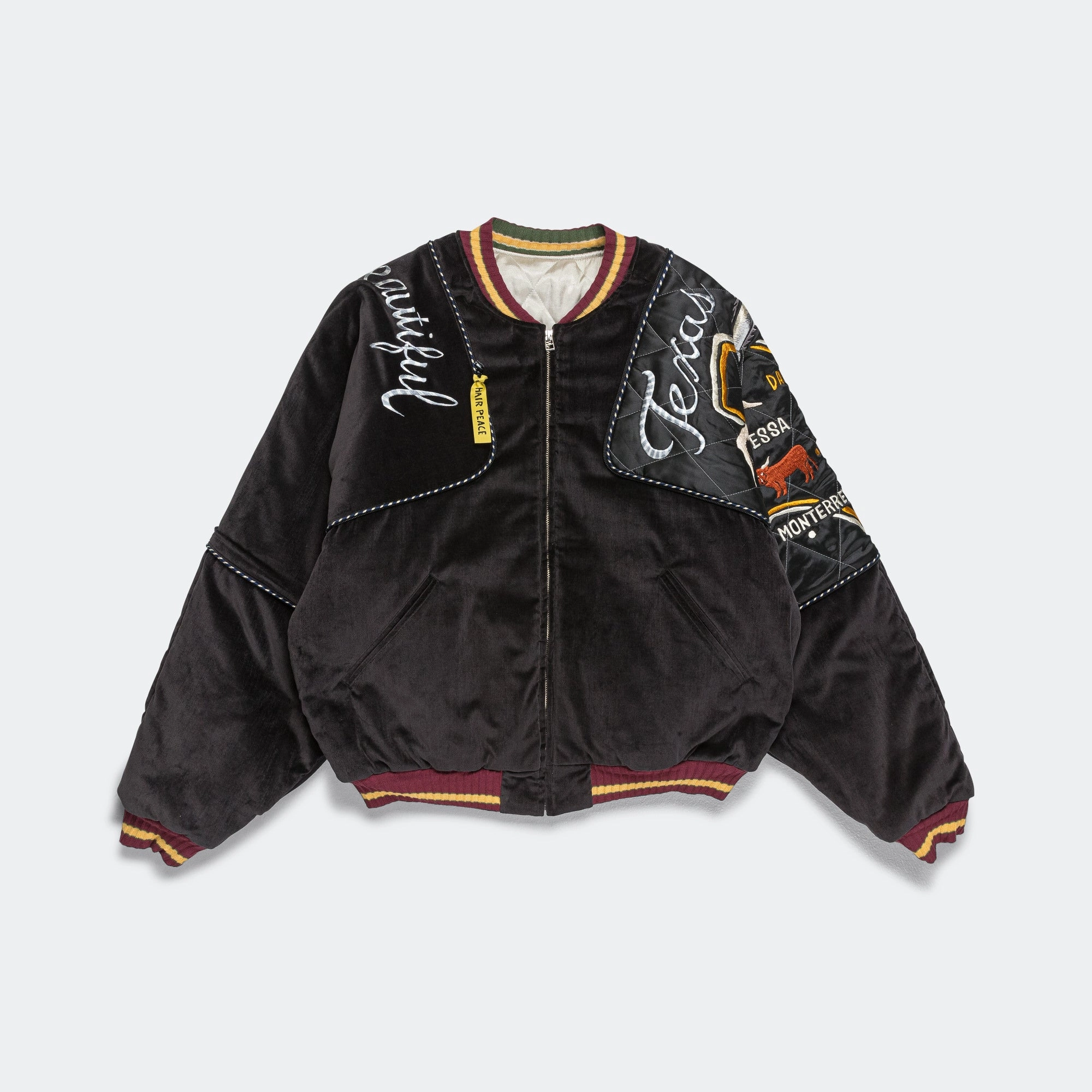 Velveteen SHAM BOMBER JKT (Beautiful Texas) - Black Laser Cut Vents Active Layer