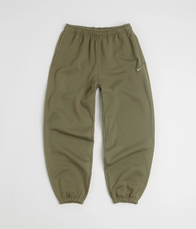 Chilly Weather Wear Odor control Nike Solo Swoosh Cuffed Sweatpants - Medium Olive / Medium Olive / White