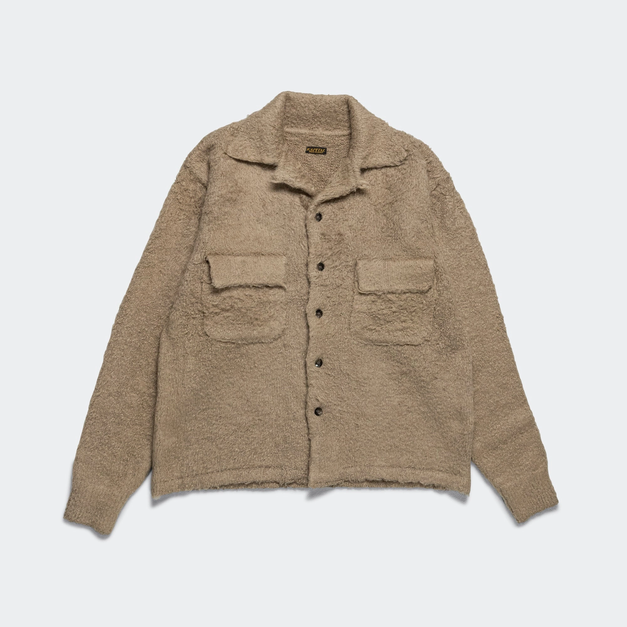 7G Shaggy Knit Board Shirt - Beige/Khaki LowMaintenance Care