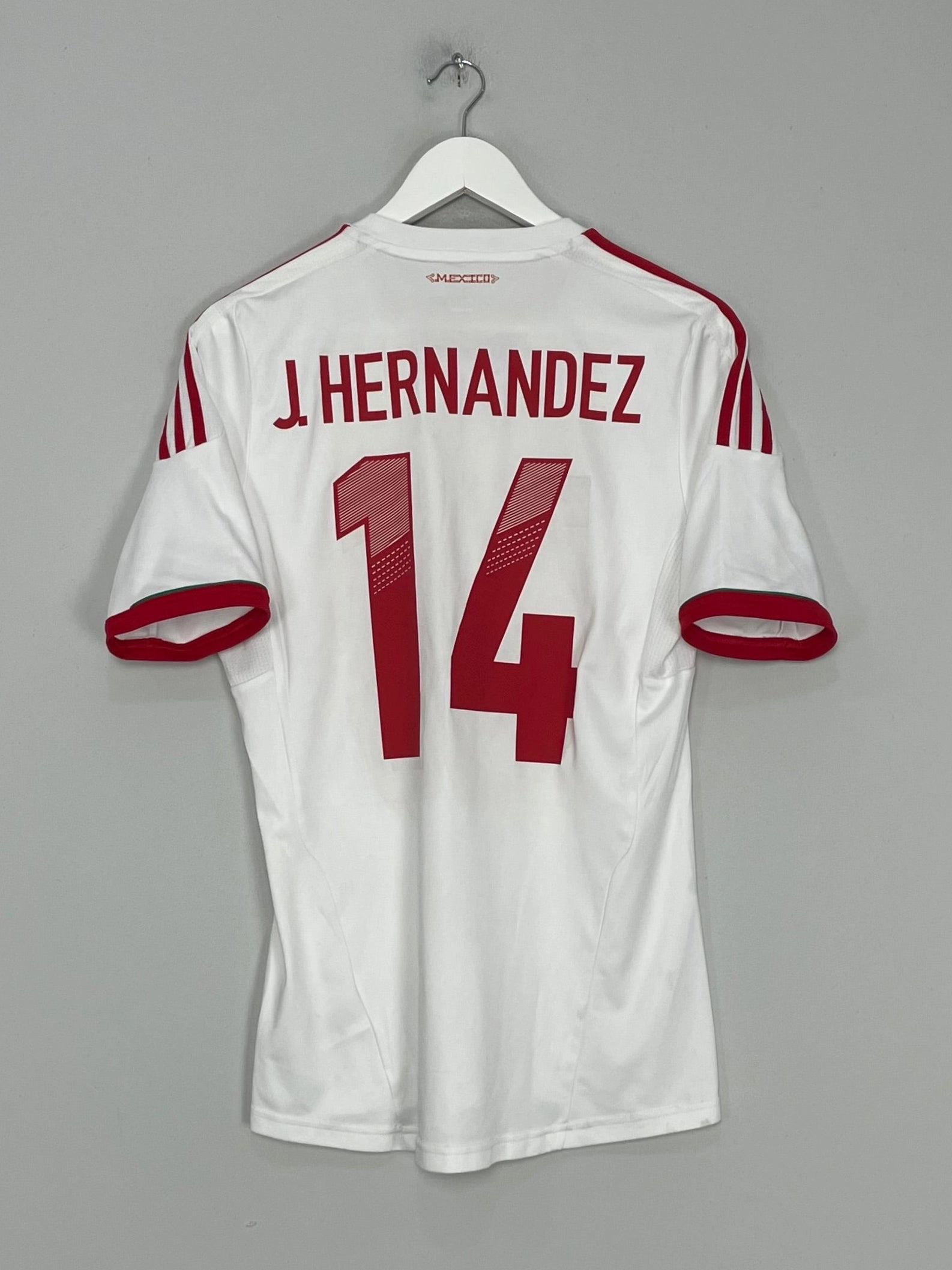 2011/12 MEXICO J.HERNANDEZ #14 AWAY SHIRT (S) ADIDAS Durable Double Needle Hem Comfort Focused
