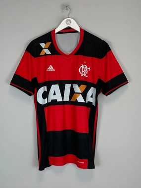 Slub Yarn Texture Tear Resistant Fabric Weave 2016/17 FLAMENGO #18 HOME SHIRT (L) ADIDAS