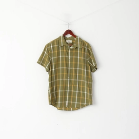 Loose Fit Versatile Look Original Penguin Men  XL Casual Shirt Green Check Cotton Classic Fit Short Sleeve Top