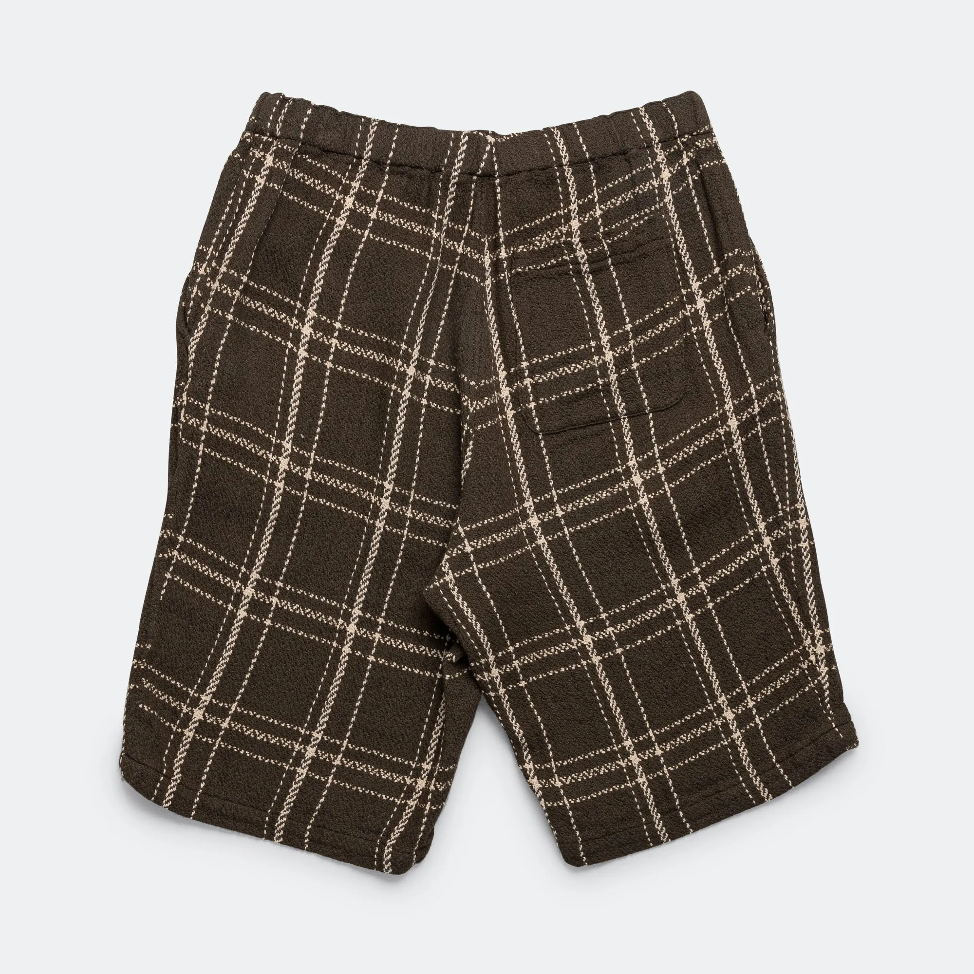 Easy Shorts Loose Weave Plaid - Brown Anti Static Treatment Bold Patterns