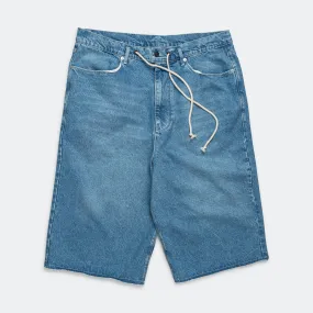Adaptive Temperature Control Flatlock Seam Technology Big Shorts - Washed Denim Blue