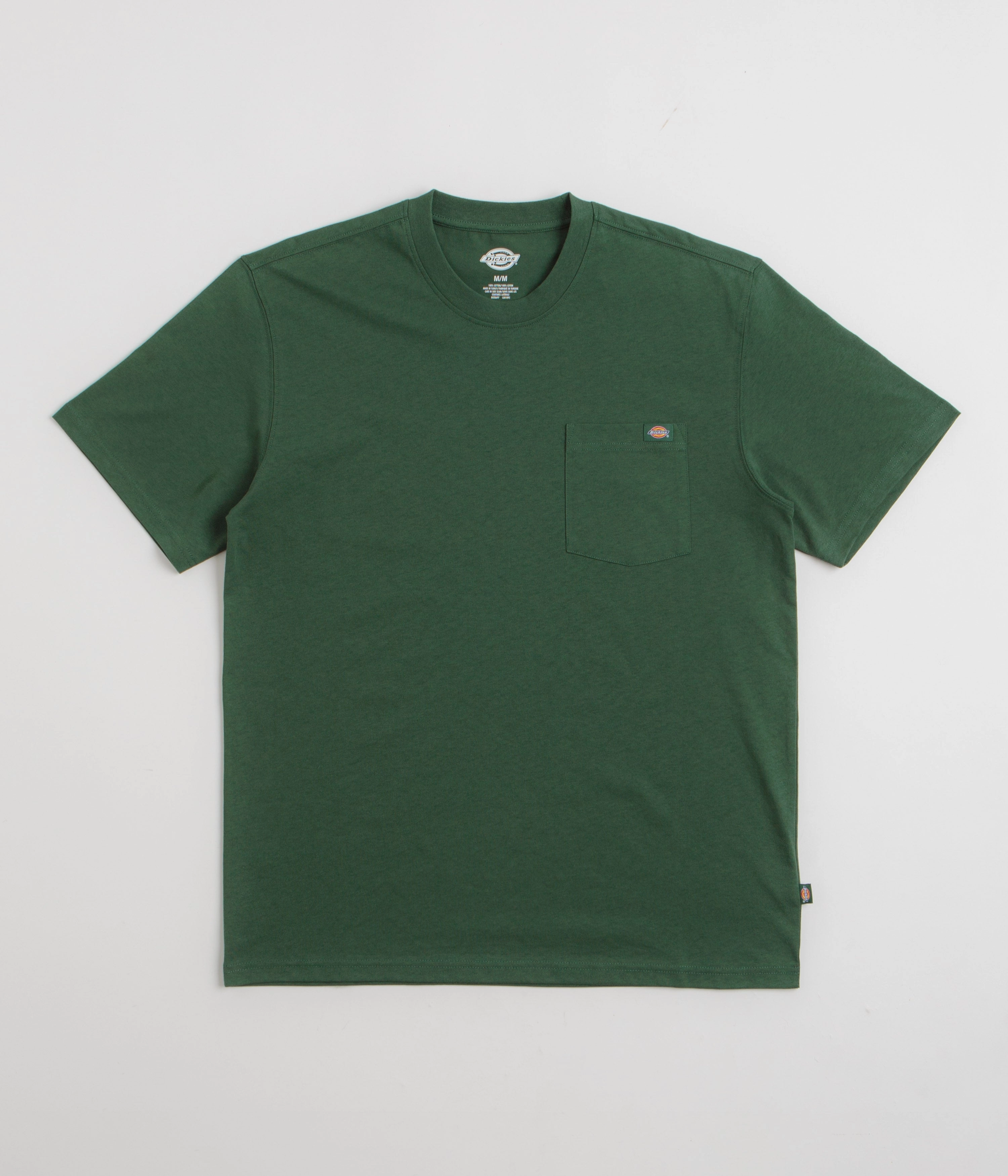 Dickies Luray Pocket T-Shirt - Pine Needle Green Raw Edge Hem Date night