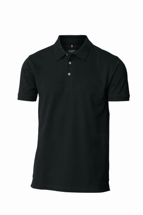 Chill Comfort Relaxed Neckline Harvard Stretch Deluxe Polo Shirt | BLACK