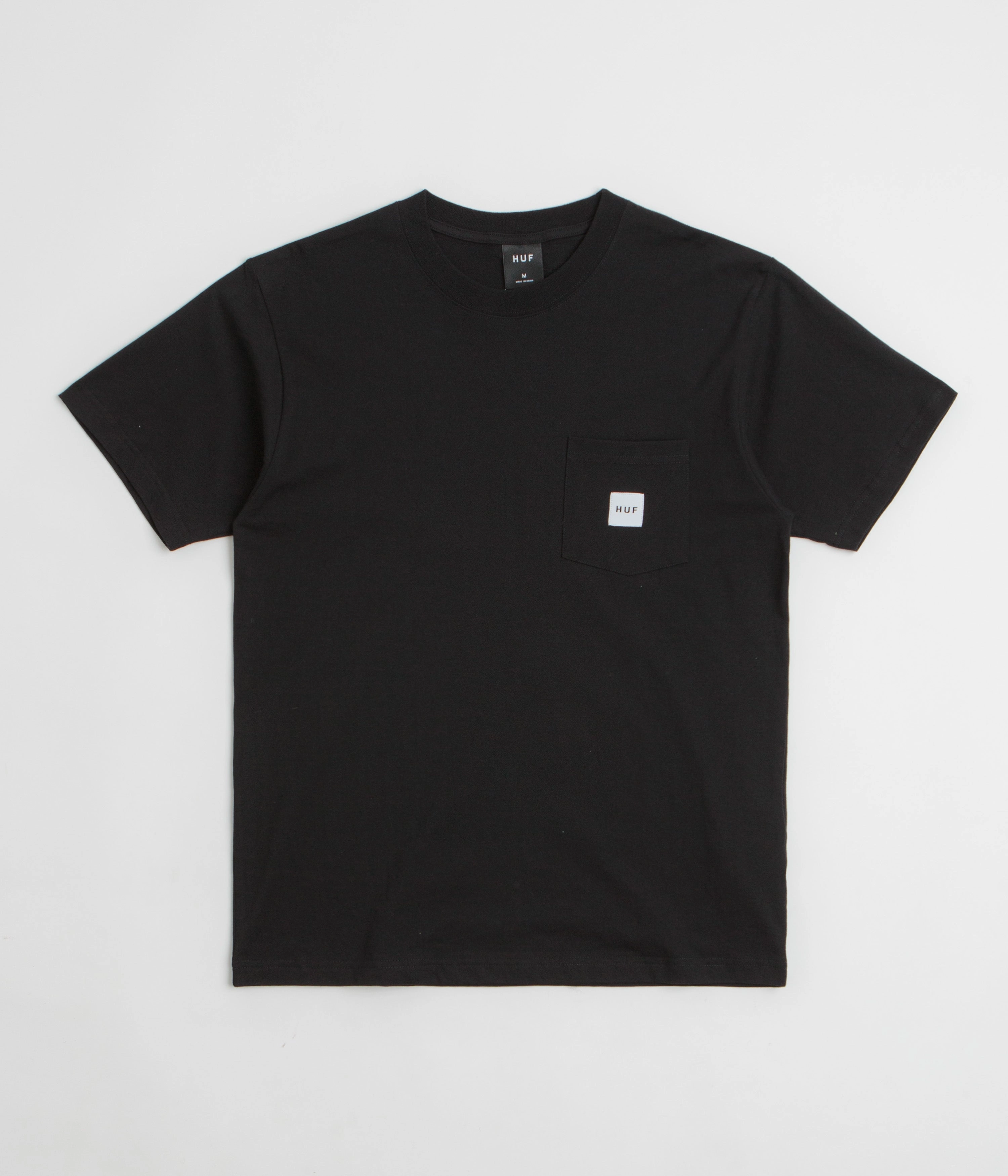 HUF Set Box Logo Pocket T-Shirt - Black Breathable fabric Travel Friendly
