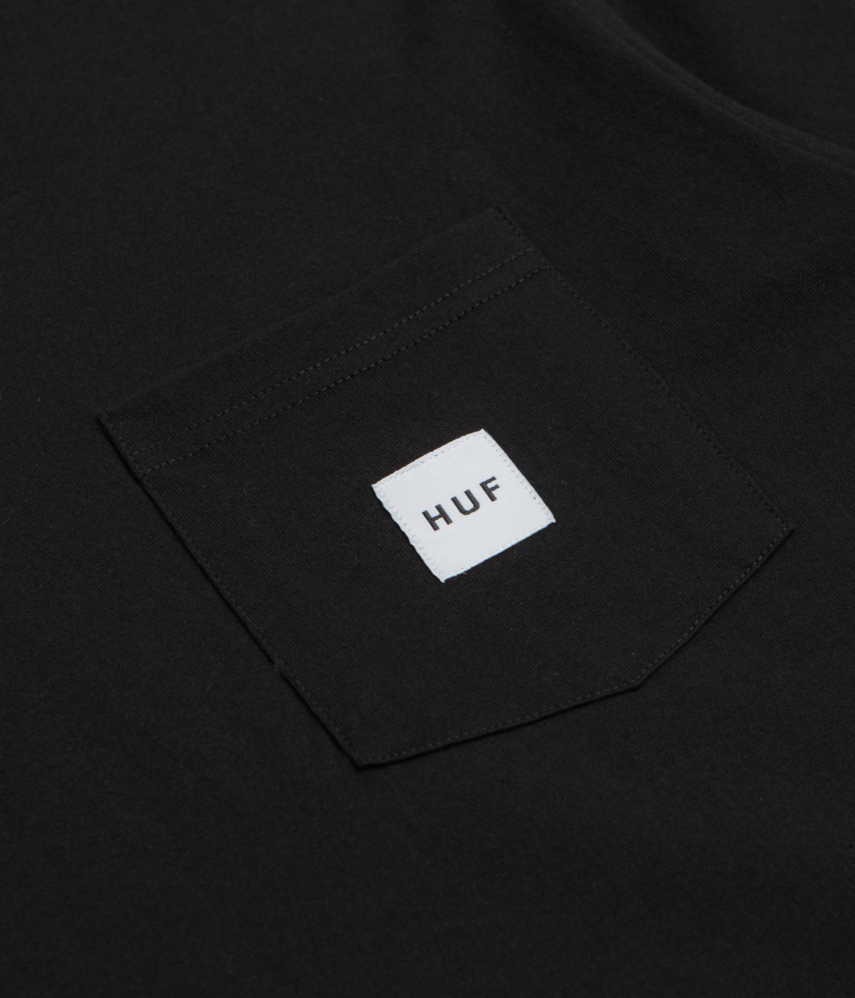 Best Seller High-End Quality HUF Set Box Logo Pocket T-Shirt - Black