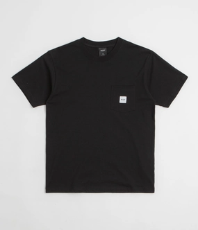 Anti Static Fabric HUF Set Box Logo Pocket T-Shirt - Black