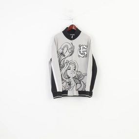 product personalization creativity Eckou Unltd Men L Sweatshirt Grey Cotton Woman Graphic Design Zip Up  Pockets Top