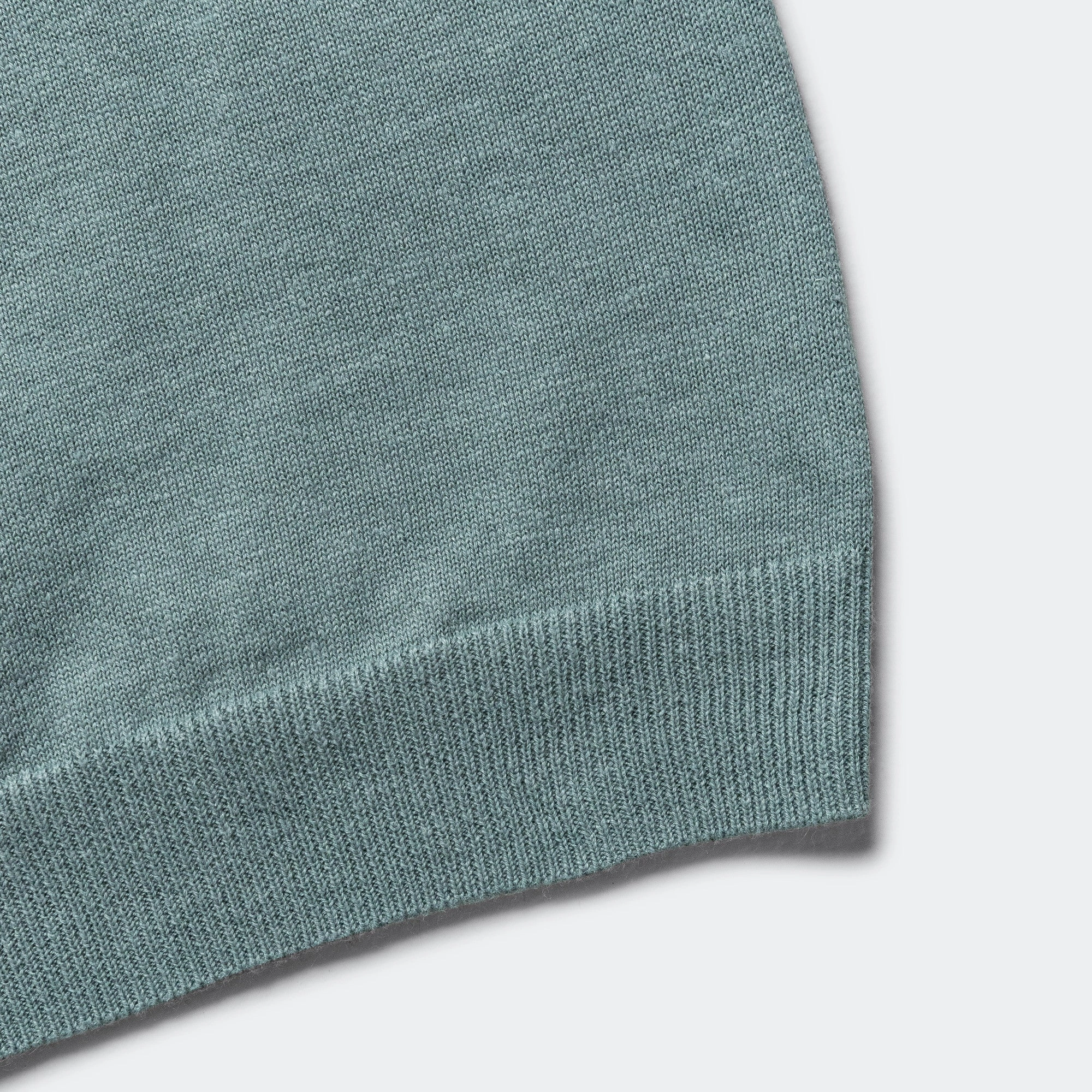 Subtle Print Petite Cut Leif Cotton Linen Polo - Greyish Blue