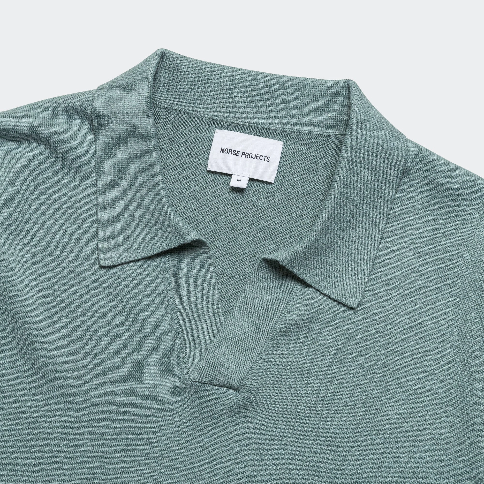 Leif Cotton Linen Polo - Greyish Blue Solid Hue Lightweight Layers