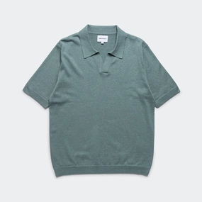 Fashion Forward Leif Cotton Linen Polo - Greyish Blue