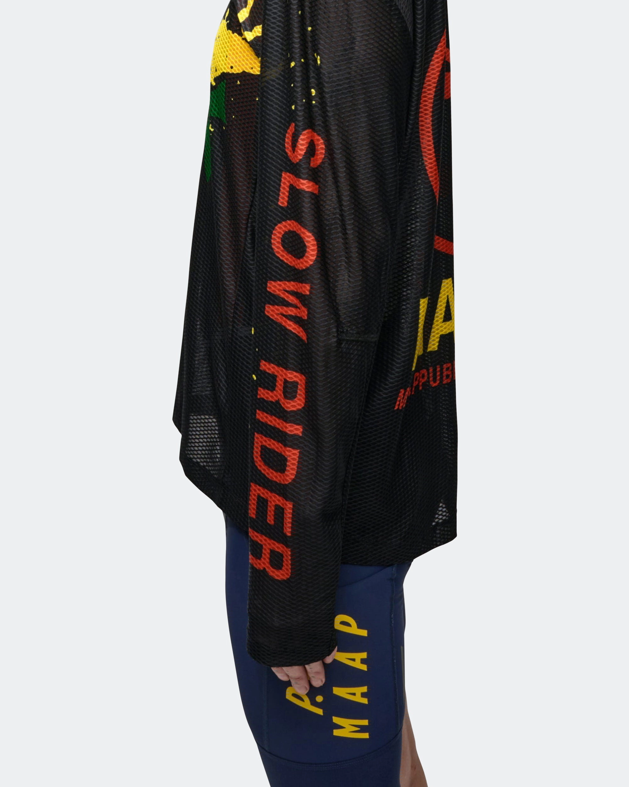 LS Mesh Tee x PUBLIC POSSESSION - Black Raw Hem Finish