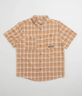 Butter Goods Asymmetrical Short Sleeve Shirt - Mustard Odor Control Fabric Spring Collection