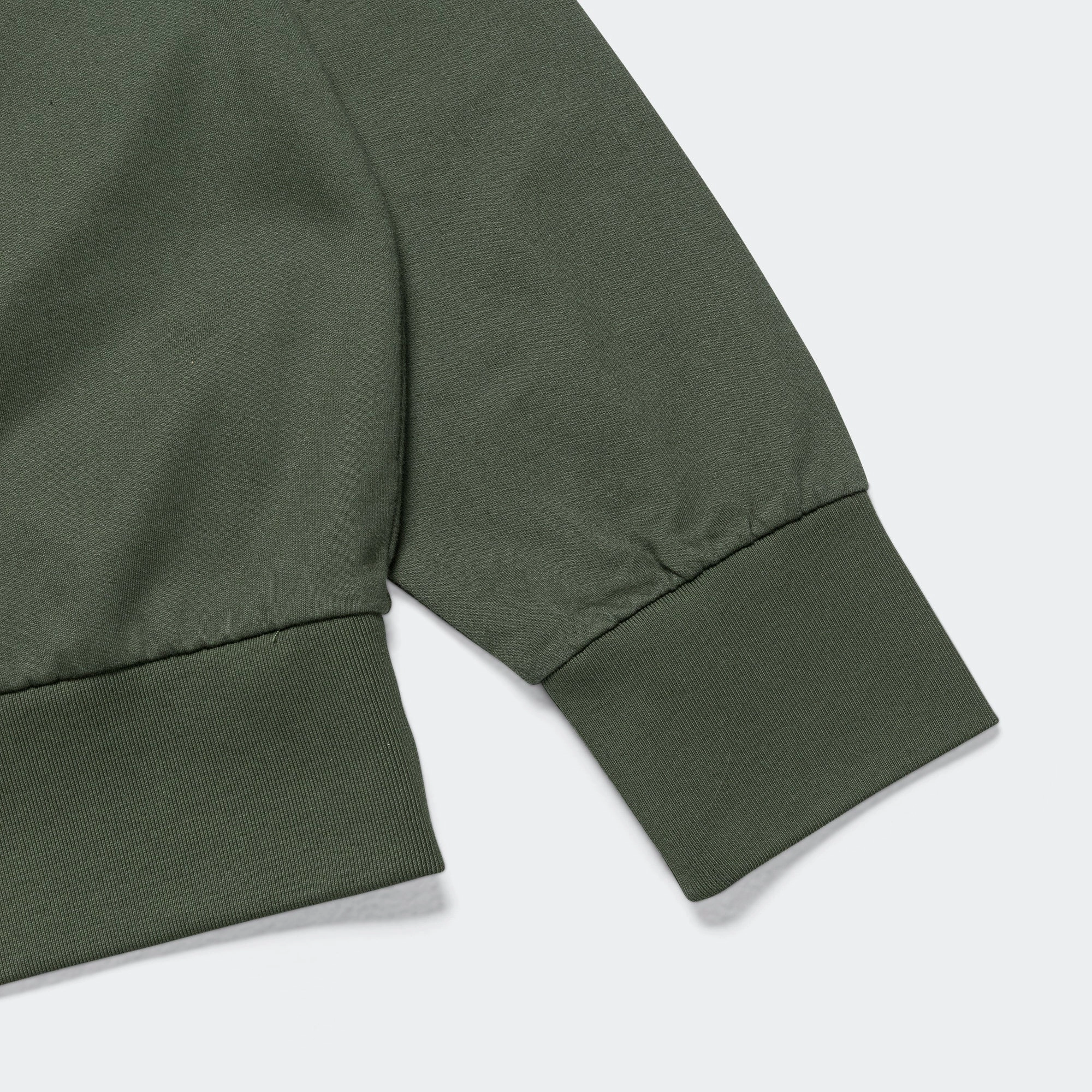 Embroidered Detail Marten Relaxed Organic Raglan Light Sweatshirt - Spruce Green