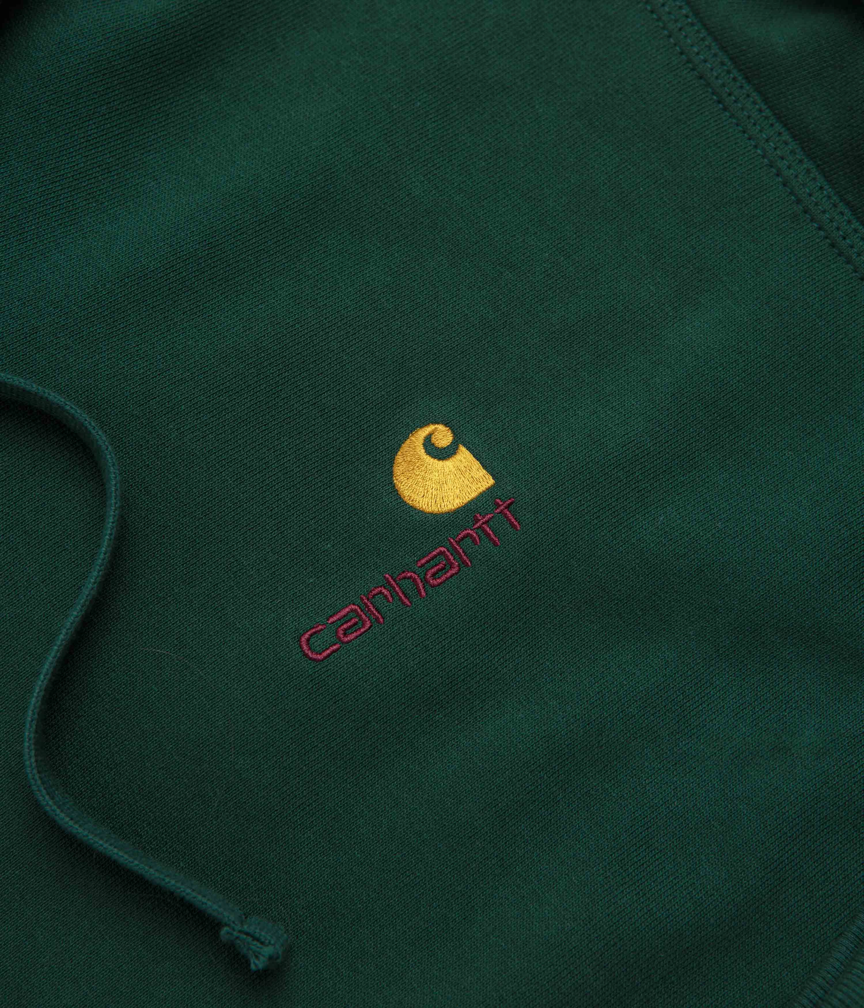 Carhartt American Script Hoodie - Dark Fir Wind Resistant Coating