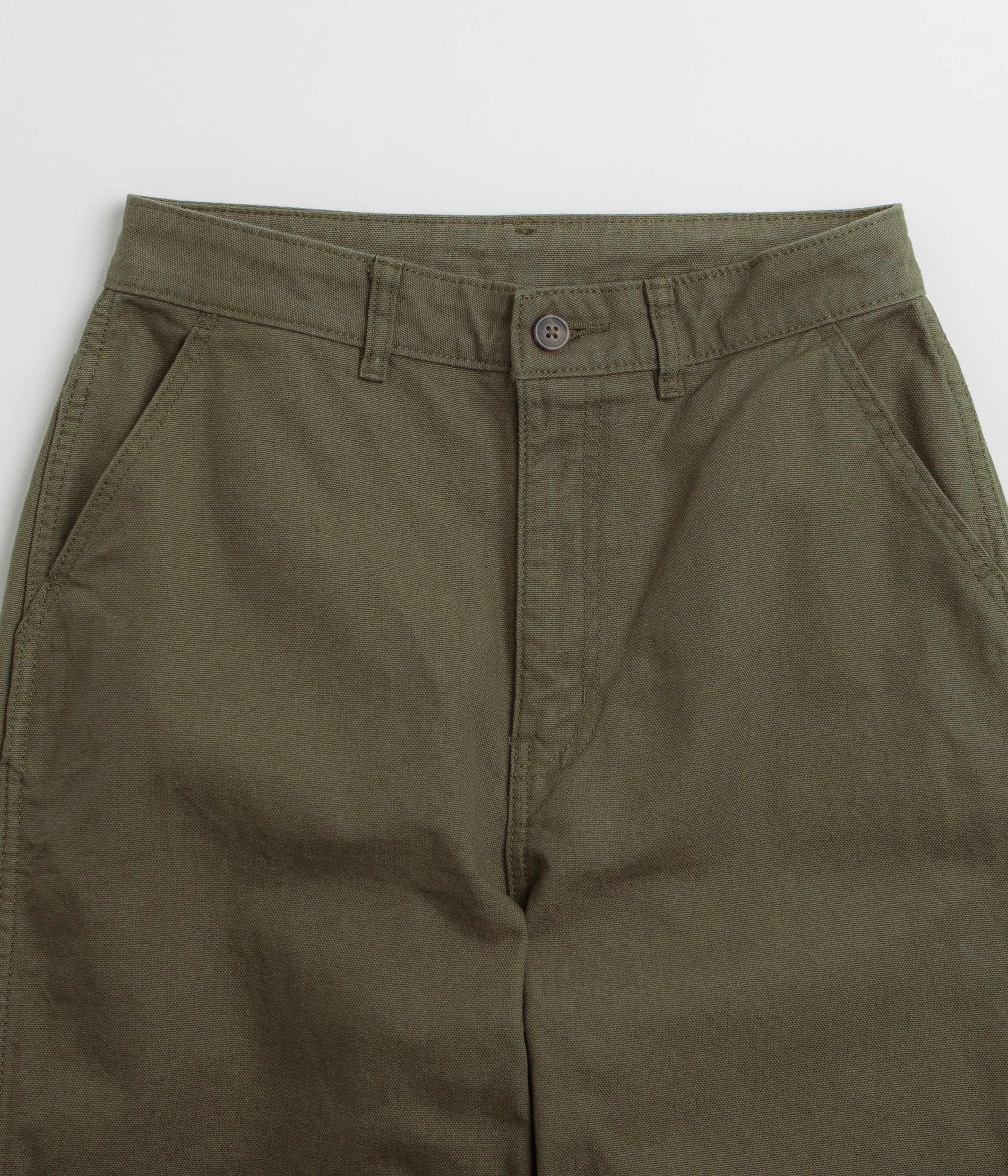 Patagonia Womens Point Reyes Canvas Wide Leg Pants - Basin Green Stay Flexible Stain Repellent Coating