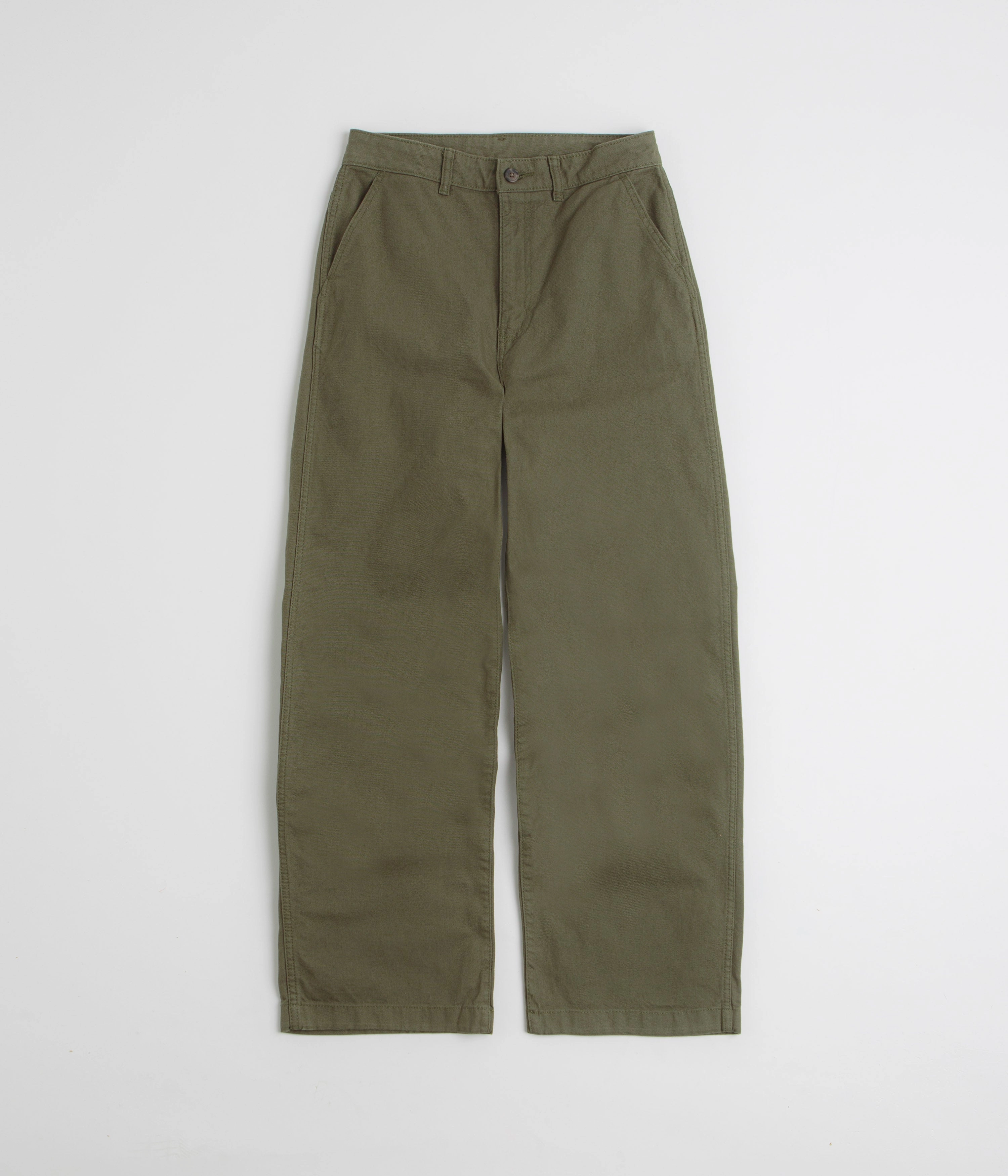 Odor Resistant Treatment Patagonia Womens Point Reyes Canvas Wide Leg Pants - Basin Green