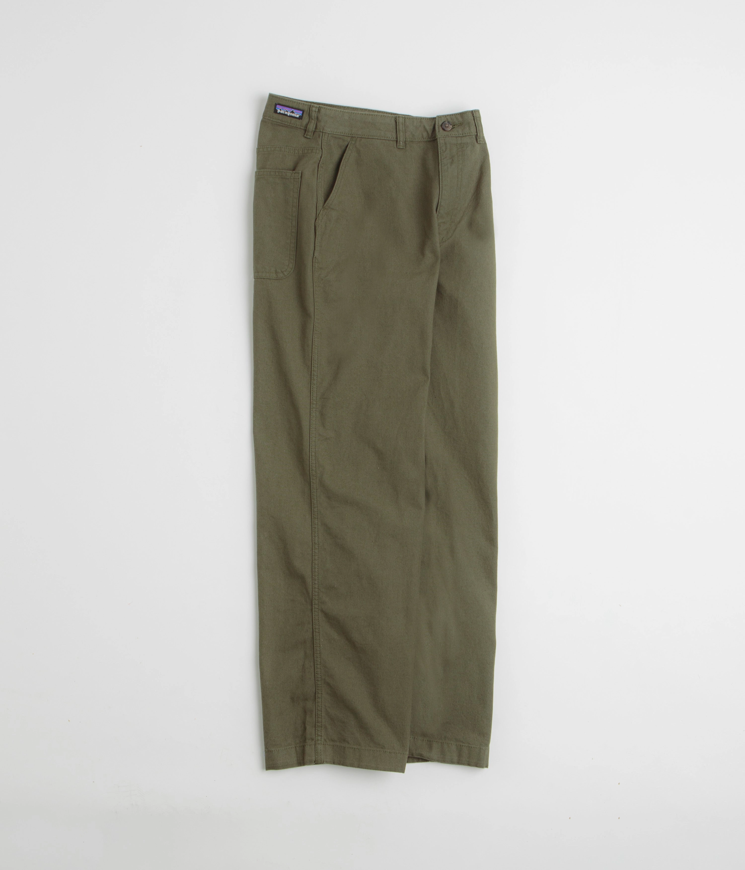Patagonia Womens Point Reyes Canvas Wide Leg Pants - Basin Green Yoga Ready