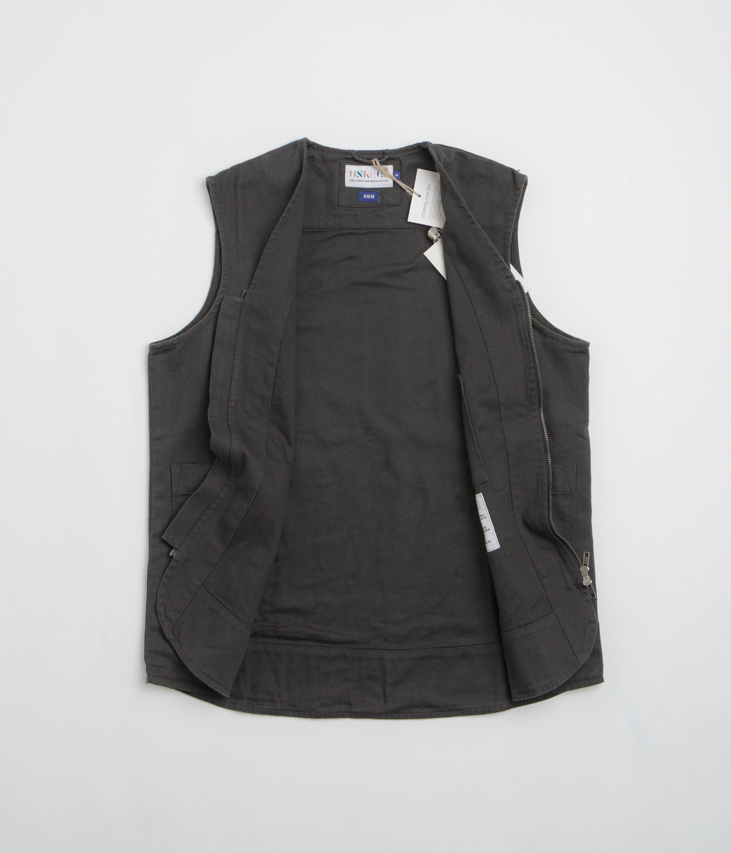 Uskees 3036 Drill Zip-Up Vest - Charcoal concert - goers