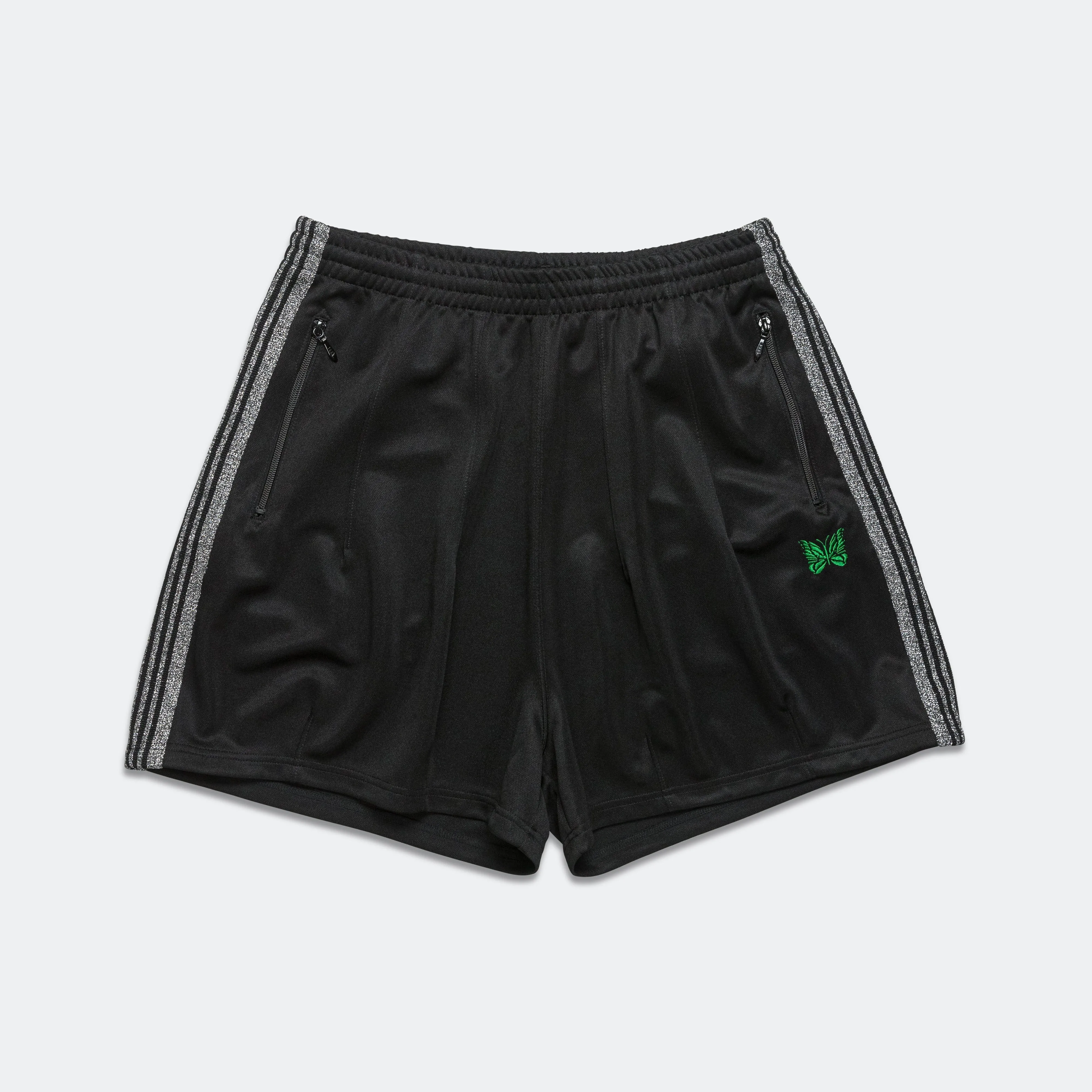 H.D. Track Short x UP THERE - Black/Silver Poly Smooth Soft Stretch