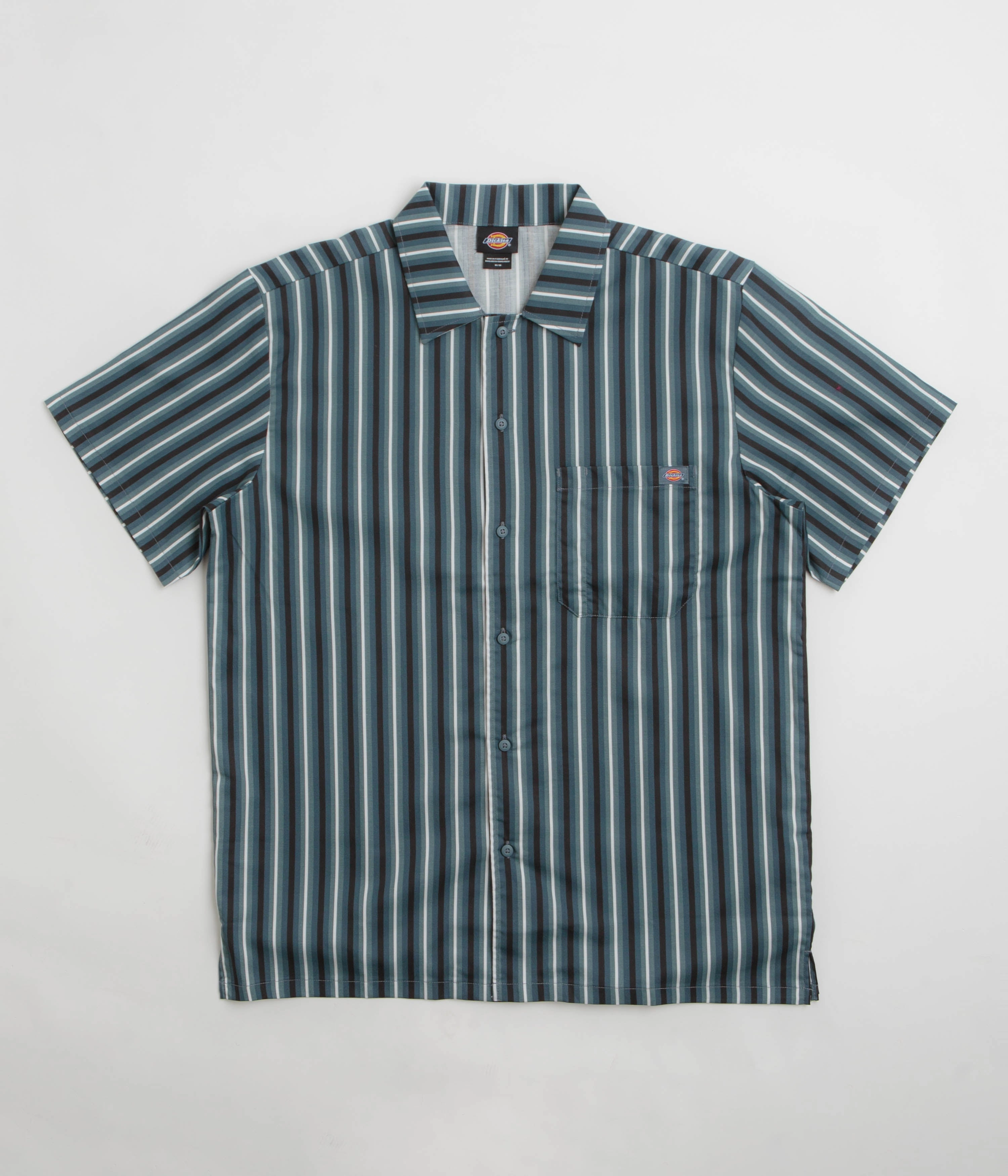 Dickies Multi Stripe Work Short Sleeve Shirt - Stormy Weather Versatile Design
