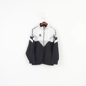 Errea Men 2XL Sweatshirt Full Zipper Sportswea Black White Top Timeless Minimal Everyday Layer