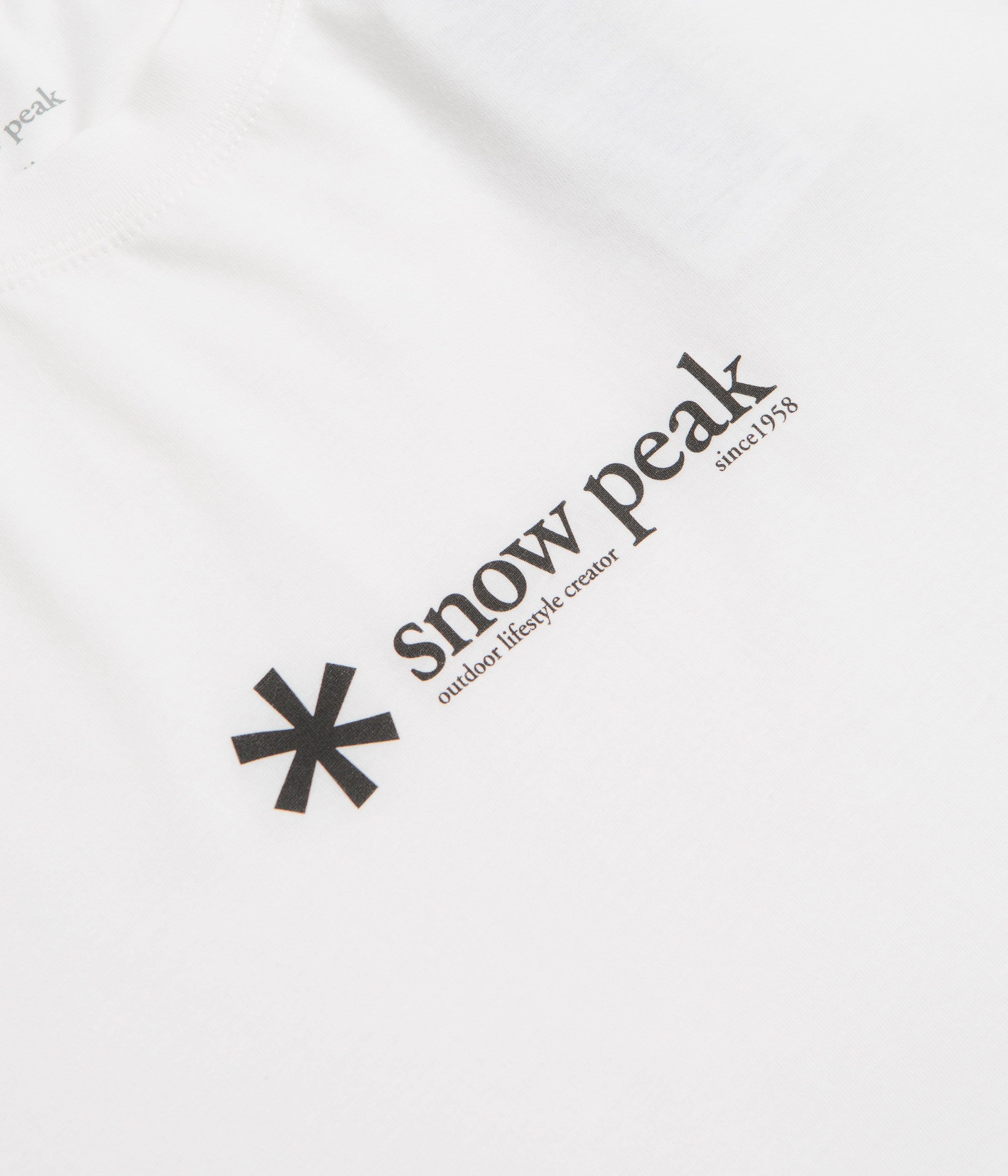Snow Peak Soft Cotton Logo T-Shirt - White Snag Resistant Surface Stylish Layering